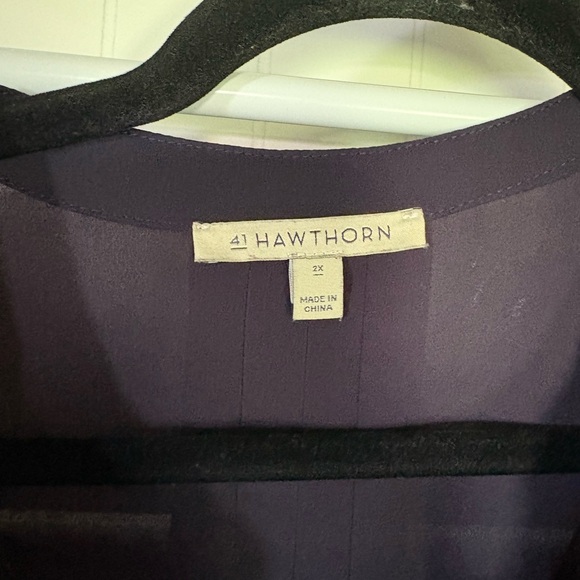 41 Hawthorn Black 3/4 Sleeve Pleated Blouse - Picture 2 of 3